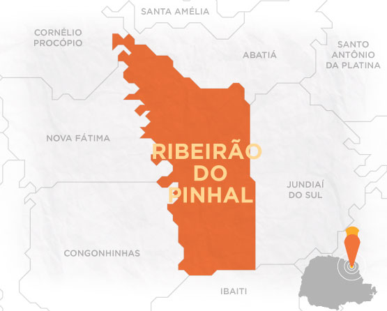 mapa do município de ribeirão do pinhal 