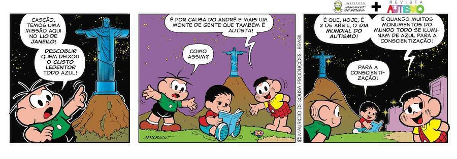 Tira Turma da Monica dia mundial do autismo