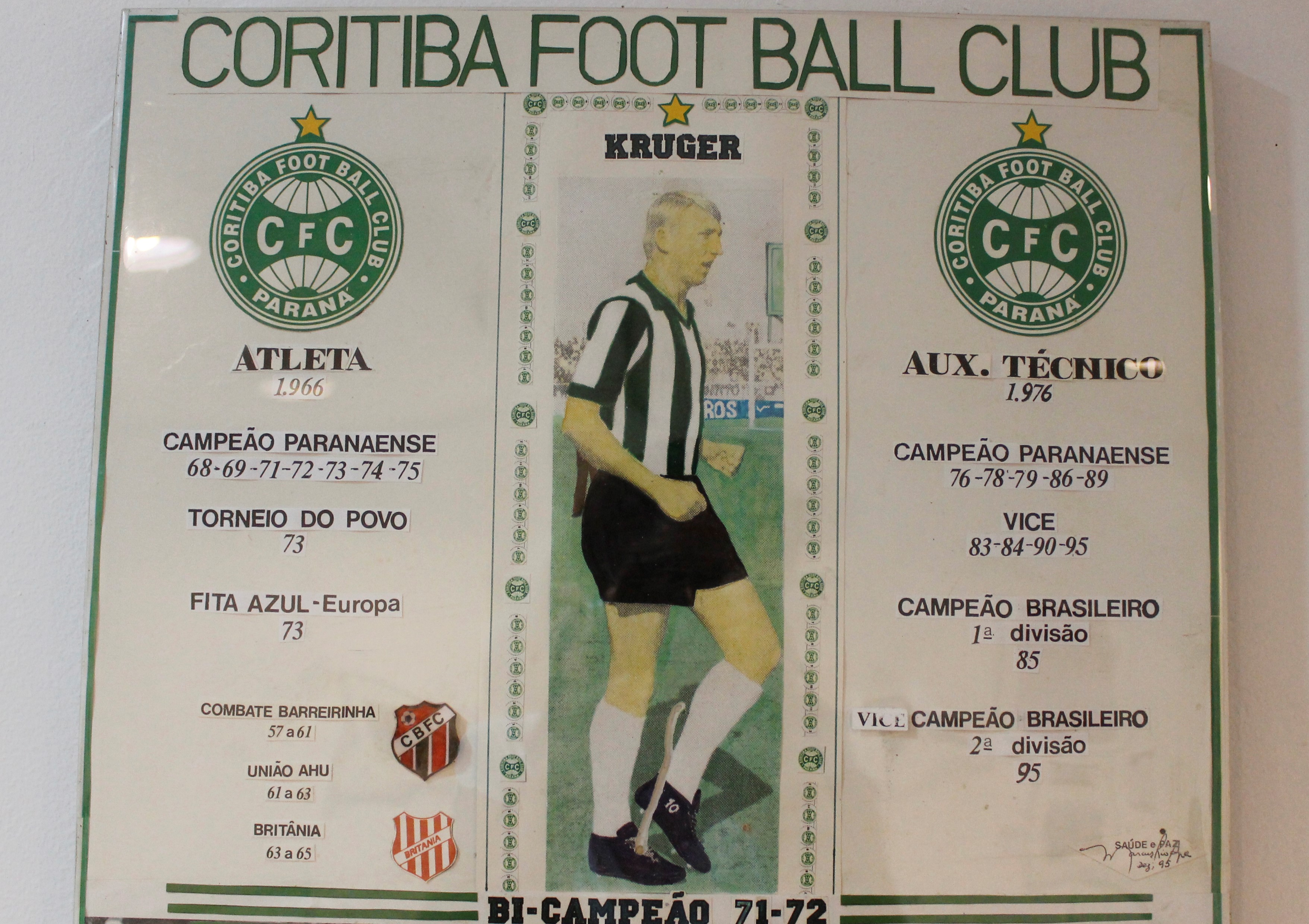 Montagem sobre Dirceu Krüger e sua trajetória em 1979 quando o Coritiba Foot Ball Club sagrou-se bicampeão.