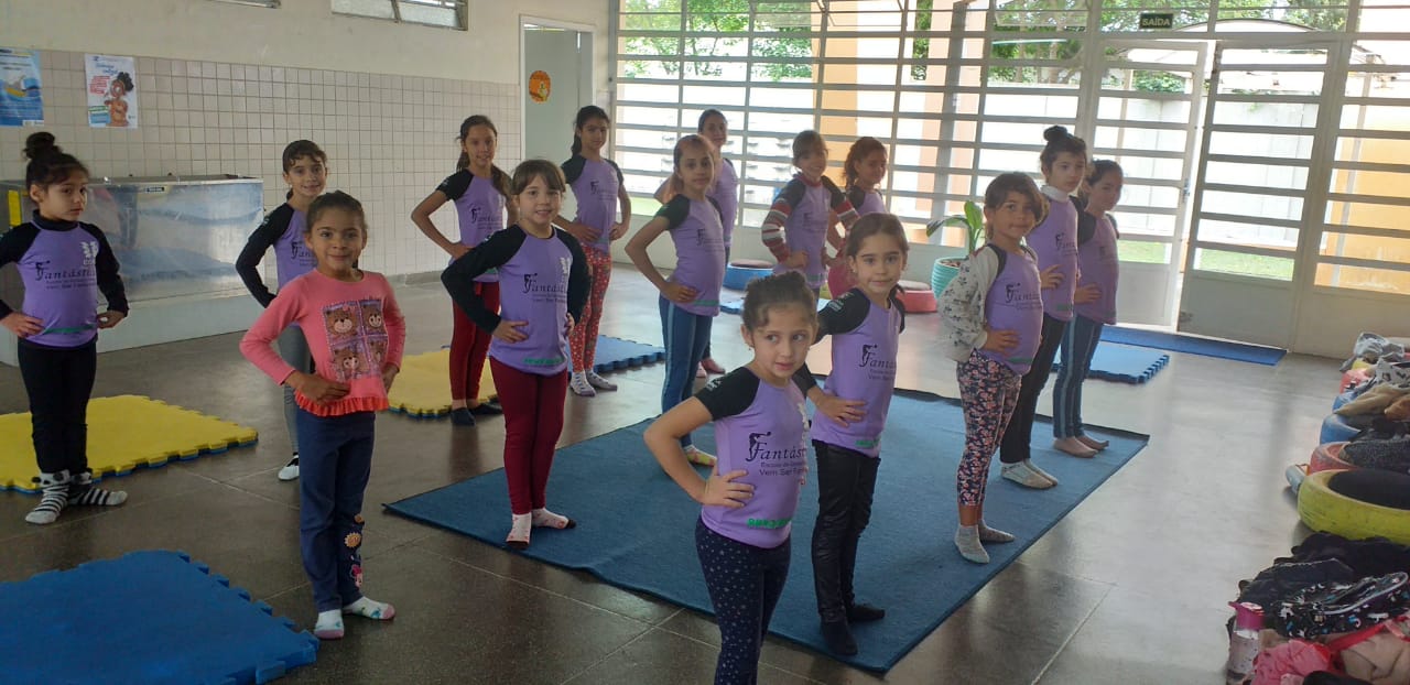 Turma de iniciação do projeto - Escola municipal Jose Brunetti.