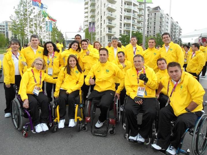 Paralímpiadas de Londres (Inglaterra), em 2012. Na foto, a seleção brasileira de tênis de mesa. 