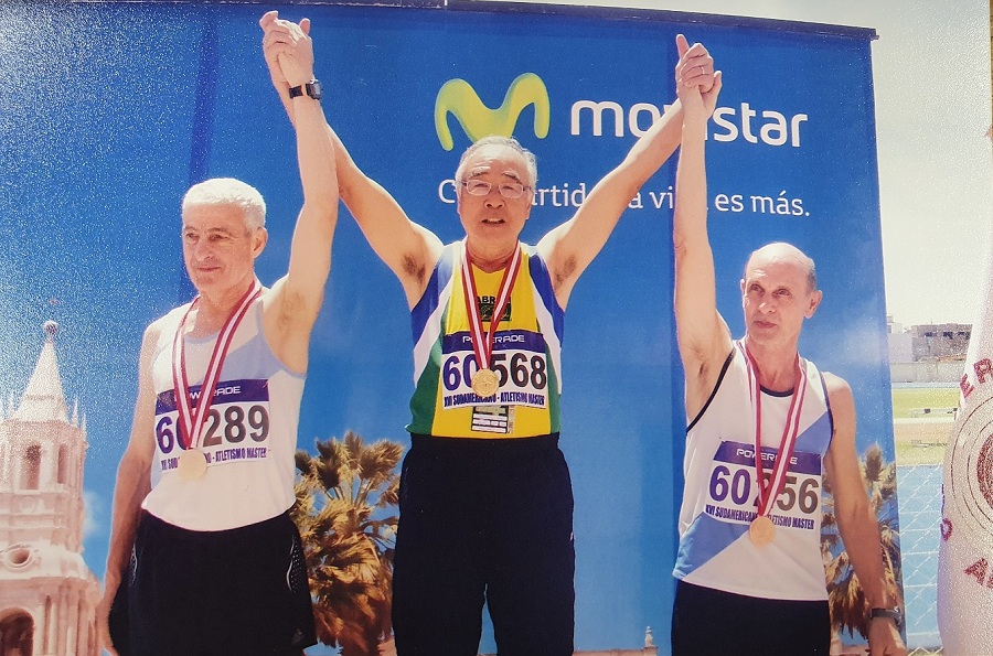 Premiação nos 200m rasos, em Arequipa (PERU), 2012.