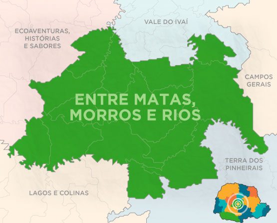 Mapa da região Entre Matas, Morros e Rios