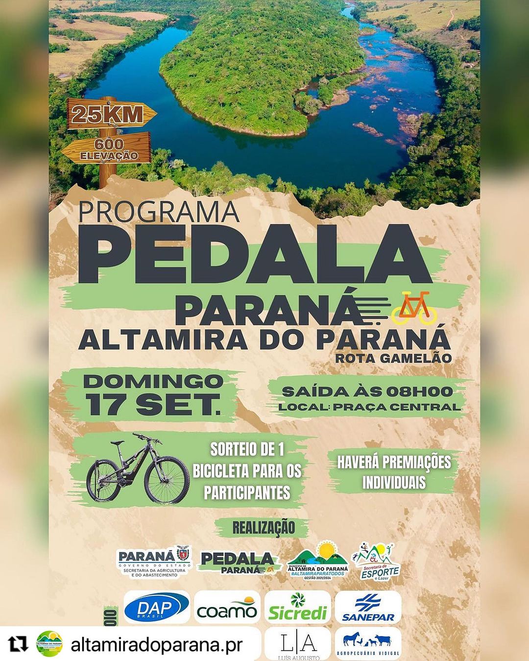 lançamento da ciclorrota de altamira do paraná