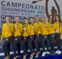 Seleção Brasileira Juvenil, com as ginastas do PR Fernanda Heinemann, Luiza Pugliese, Gabryela Rocha, Julia Kurunczi e Giovana Rafaela, e treinadora Juliana Coradine