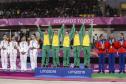 Camila Rossi Coutinho, medalha de ouro na no conjunto (prova mista) da Ginástica Rítmica.