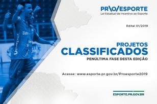 Projetos classificados PROESPORTE penúltima fase desta edição