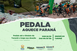 Pedala Aquece Paraná acontece neste domingo (26) no Ginásio do Tarumã