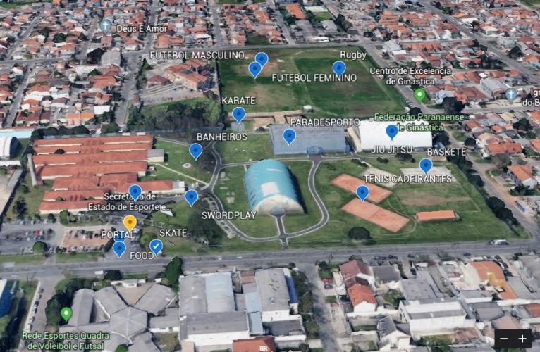 Vista aérea da sede da Superintendência do Esporte