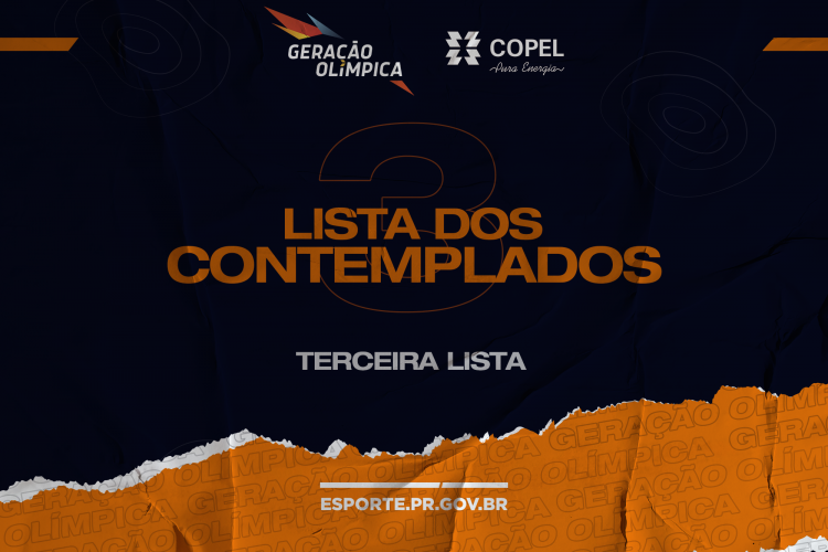 Terceira lista de contemplados - Geração Olímpica 2020