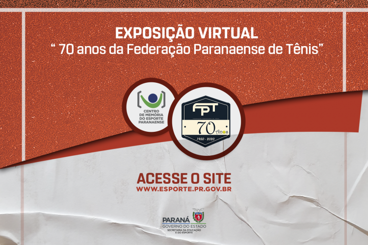 Arte contendo todas as informações sobre a exposição do tênis