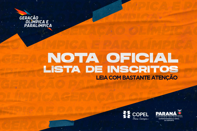 Nota oficial Geração Olímpica e Paralímpica