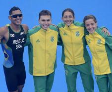 O atleta Kauê Willy representou o Paraná na conquista do ouro no triatlo. (Foto: Alexandre Loureiro/COB)