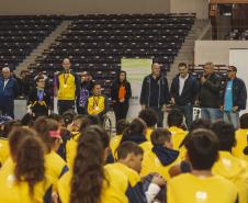 Superintendente do Esporte do Paraná Helio Wirbiski, discursando na abertura do Festival Paralímpico