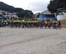 foto dos ciclistas na ciclorrota caetê no município de Rio Branco do Sul