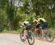 foto dos ciclistas na ciclorrota caetê no município de Rio Branco do Sul