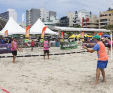 Matinhos, 11 de fevereiro de 2023 - Neste sábado a Arena Verão Maior em Caiobá recebeu o Torneio de Beach Tennis. Fotos: Roberto Dziura Jr/AEN