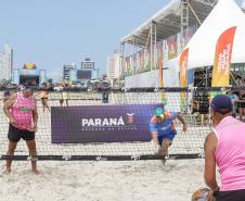 Matinhos, 11 de fevereiro de 2023 - Neste sábado a Arena Verão Maior em Caiobá recebeu o Torneio de Beach Tennis. Fotos: Roberto Dziura Jr/AEN