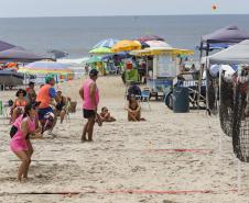 Matinhos, 11 de fevereiro de 2023 - Neste sábado a Arena Verão Maior em Caiobá recebeu o Torneio de Beach Tennis. Fotos: Roberto Dziura Jr/AEN