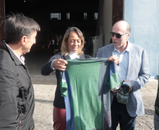 Na última sexta-feira (12), Flávia Arantes do Nascimento, filha de Pelé, visitou as obras de construção das pistas de skate anexas ao Ginásio do Tarumã