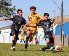 As disputas do torneio de futebol de campo escolar ocorrem em duas categorias: de 12 a 14 anos, 68 equipes, e de 15 a 17 anos, com 67 equipes, ambas no masculino e feminino. Os times que se classificarem nessa etapa avançam para a Fase Final, que será disputada em Dois Vizinhos entre 10 e 15 de outubro.