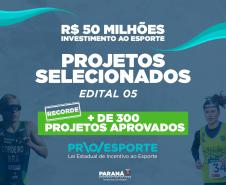 Estado divulga os 302 projetos selecionados para receber R$ 50 milhões do Proesporte