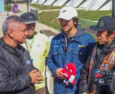 Medalhista olímpico estava acompanhado de outro curitibano que foi destaque na Olimpíada, Luigi Cini, bolsista do programa do Governo Geração Olímpica
