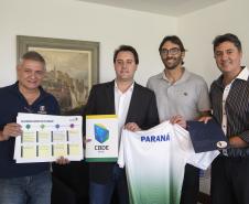 30/04/19 - Governador Carlos Massa Ratinho Junior, recebe o atleta Giba.  -  Curitiba, 30/04/2019  -  Foto Gilson Abreu/ANPr