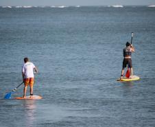 Clínica de canoa havaiana e stand up paddle