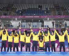 28/08/2019 - Jogos Parapanamericanos Lima 2019 - Völei Sentado - Brasil x EUA - Final - Equipe.(Crédito:  Daniel Zappe/EXEMPLUS/CPB).