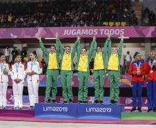 Camila Rossi Coutinho, medalha de ouro na no conjunto (prova mista) da Ginástica Rítmica.