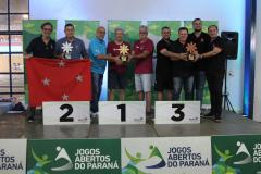 Pódio com os campeões