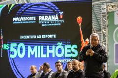 Governador em exercício Darci Piana participa do evento Transformando Pessoas, Formando Vencedores, evento que reuniu atletas e técnicos paranaenses que vão participar dos Jogos Olímpicos e Paralímpicos de Paris 2024. 