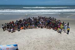 Academicos reunidos na Capacitação do Verão Maior Paraná, em Praia de Leste