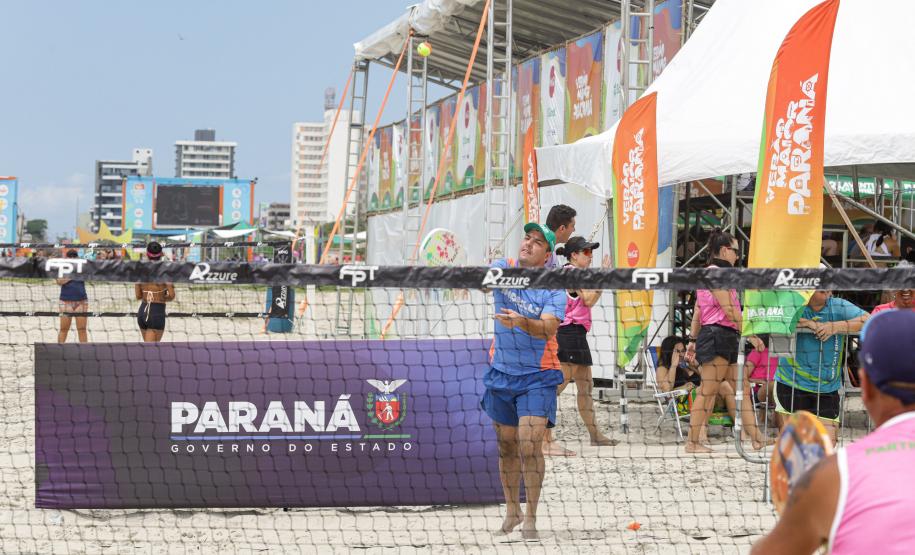 Matinhos, 11 de fevereiro de 2023 - Neste sábado a Arena Verão Maior em Caiobá recebeu o Torneio de Beach Tennis. Fotos: Roberto Dziura Jr/AEN