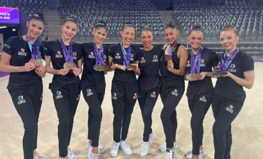 Paranaenses ajudam Brasil a conquistar ouro Copa do Mundo de Ginástica Rítmica na Romênia
