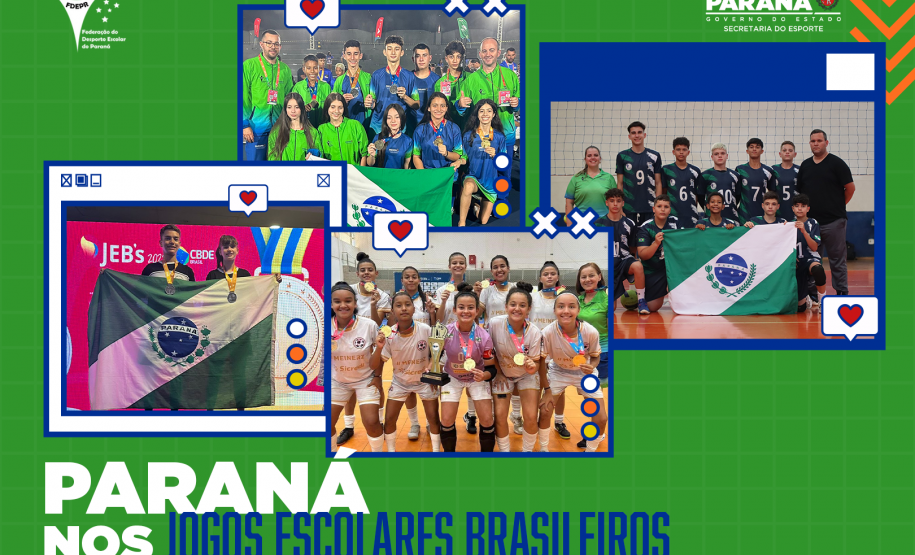 Com 43 medalhas de ouro, Paraná é vice-campeão dos Jogos Escolares Brasileiros Foto: SEES-PR Com 43 medalhas de ouro, Paraná é vice-campeão dos Jogos Escolares Brasileiros Foto: SEES-PR Com 43 medalhas de ouro, Paraná é vice-campeão dos Jogos Escolares Brasileiros Foto: SEES-PR Com 43 medalhas de ouro, Paraná é vice-campeão dos Jogos Escolares Brasileiros