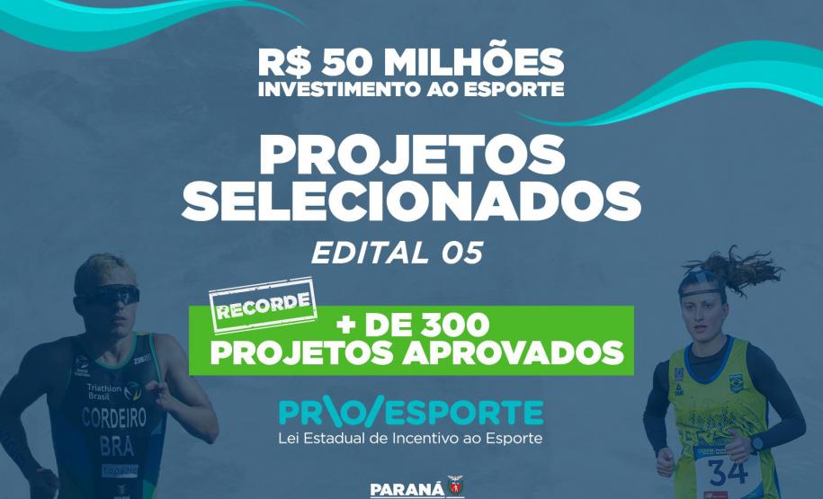 Estado divulga os 302 projetos selecionados para receber R$ 50 milhões do Proesporte