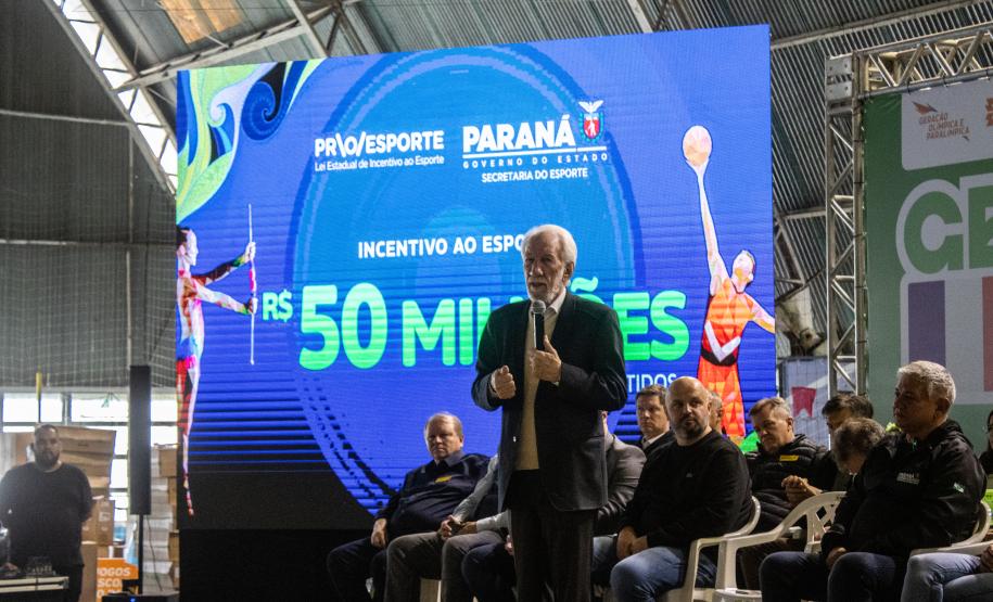 Governador em exercício Darci Piana participa do evento Transformando Pessoas, Formando Vencedores, evento que reuniu atletas e técnicos paranaenses que vão participar dos Jogos Olímpicos e Paralímpicos de Paris 2024.