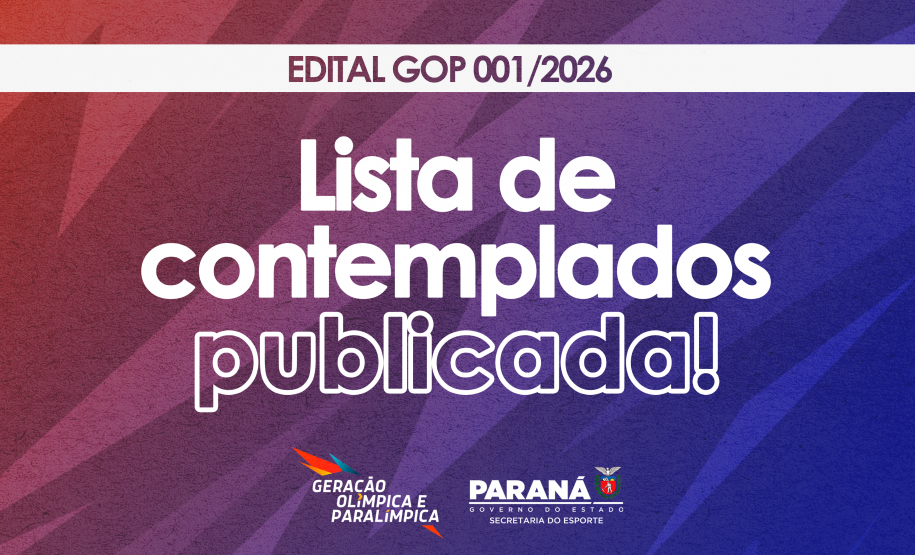 Edital GOP 001/2026: Lista de contemplados publicada